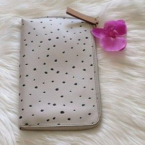 Banana Republic Clutch Bag Gray Speckled Leather  Pebbled Modern Purse